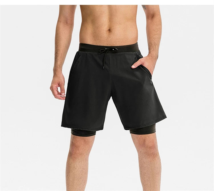 Fit Pulse Men 2 in 1 Running Shorts with Longer Lining