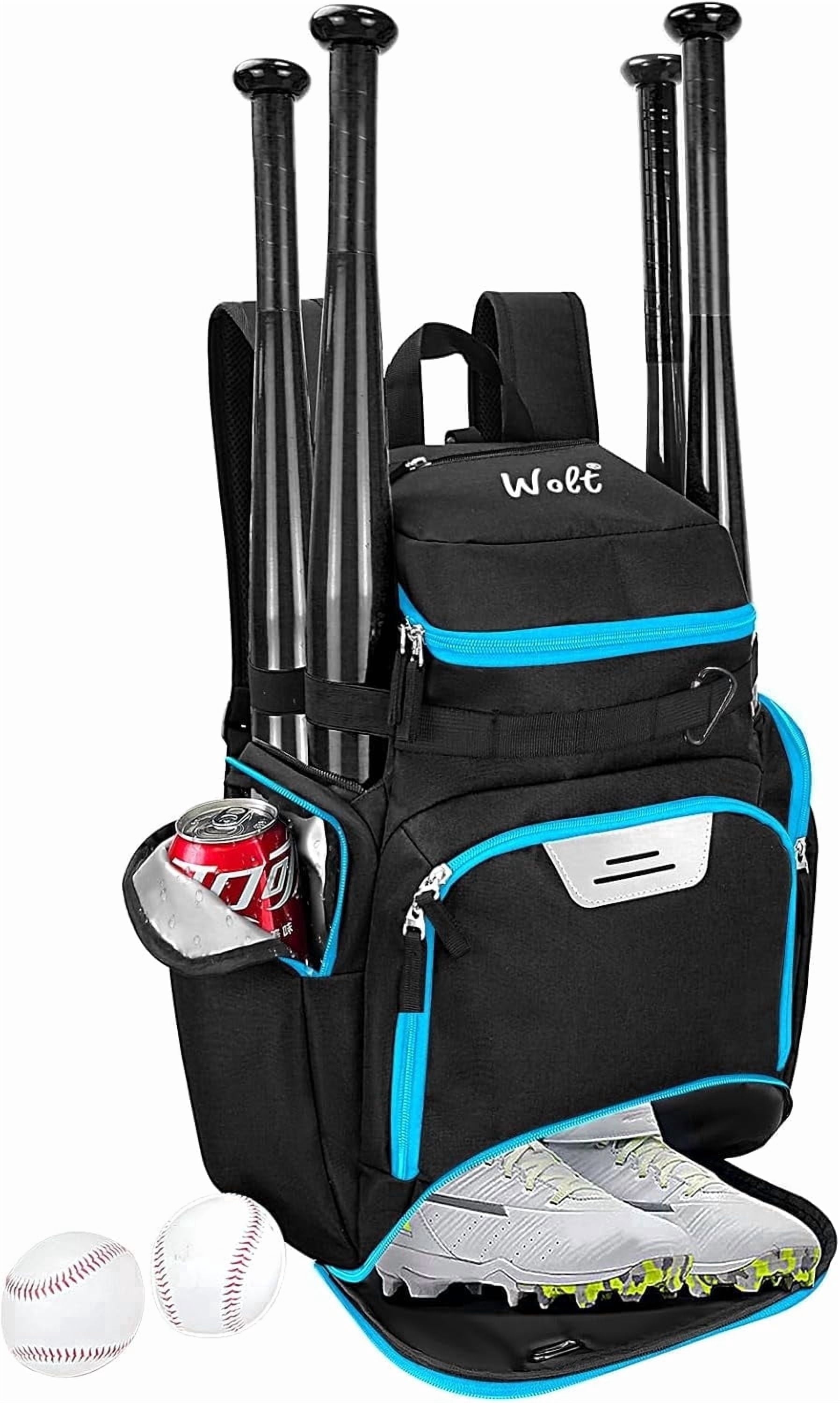 Pro Baseball Bag Backpack for Men Multifunctional Baseball Equipment Backpack for Sports Black